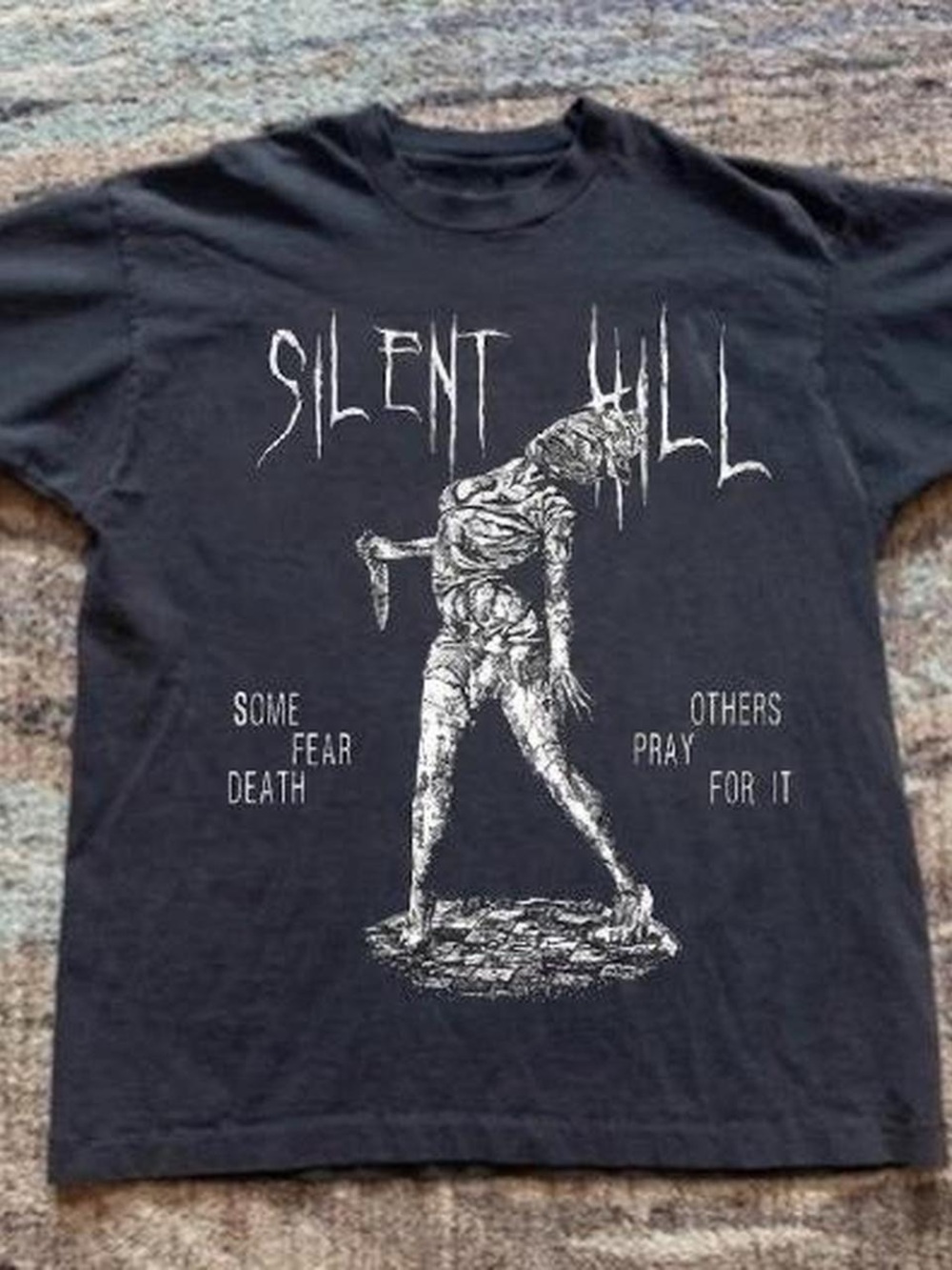Gildan Black Silent Hill Graphic Tee with White Print